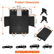 Dog Car Back Seat Cover with Mesh Window & Storage