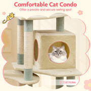 61-Inch Multi-Level Floral Cat Tower