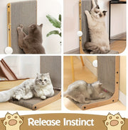 Large L-Shape Cat Scratching Board with Ball Toy