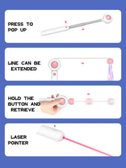 Retractable Cat Teaser Stick & Laser Pen