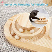 Mushroom Sisal Rope Cat Scratching Post with Interactive Ball Track
