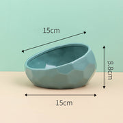 Ceramic Pet Bowl with Oblique Mouth