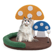 Mushroom Cat Bed with Claw Scratcher