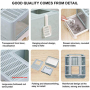 Front Entry Enclosed Extra-Large Cat Litter Box with Top Exit