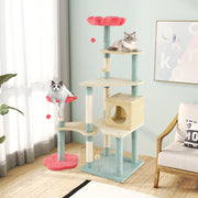 61-Inch Multi-Level Floral Cat Tower