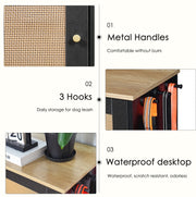 Pet Feeding Station With 1 Locker & 2 Pull-Out Dog Bowls