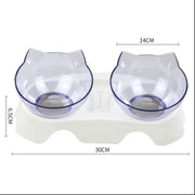 Transparent Cat Head Double Bowl