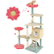 61-Inch Multi-Level Floral Cat Tower