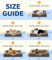 Large Orthopedic Dog Sofa Bed with Supportive Foam, Washable Cover & Waterproof Lining