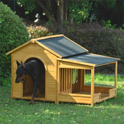 Large Wooden Dog House with Porch