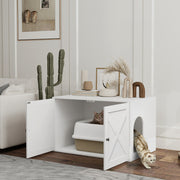 Cat Litter Box Enclosure with Barn Door