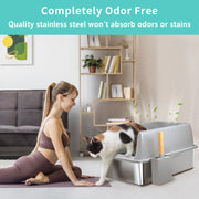 Premium Stainless Steel Cat Litter Box