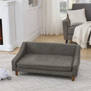 Durable Elevated Dog Sofa Bed – Modern Irregular Armrest Design, Soft & Comfortable Pet Sofa