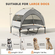 Elevated Dog Bed with Removable Canopy & Cooling Pad