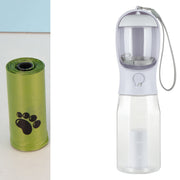 3-in-1 Portable Pet Water Bottle, Food Feeder, and Garbage Bag Dispenser