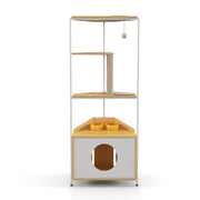 Cat Apartment With Feeding Station And Climbing Platform