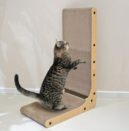 Large L-Shape Cat Scratching Board with Ball Toy