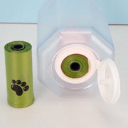 3-in-1 Portable Pet Water Bottle, Food Feeder, and Garbage Bag Dispenser