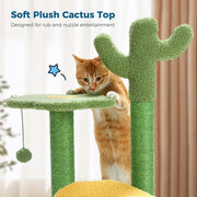 26-Inch Cactus Cat Tree with Flower Perch