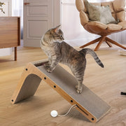 Large L-Shape Cat Scratching Board with Ball Toy