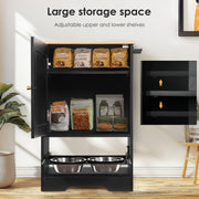 Pet Feeding Station With 1 Locker & 2 Pull-Out Dog Bowls