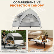 Elevated Dog Bed with Removable Canopy & Cooling Pad