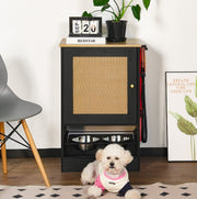 Pet Feeding Station With 1 Locker & 2 Pull-Out Dog Bowls