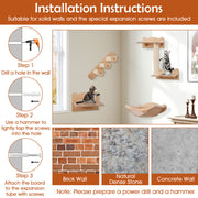 4-Piece Wall-Mounted Cat Furniture Set