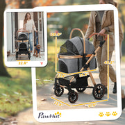 3-in-1 Dog Stroller with Detachable Cabin