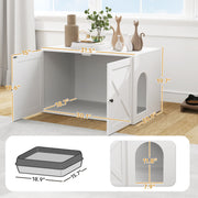 Cat Litter Box Enclosure with Barn Door