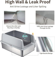Premium Stainless Steel Cat Litter Box