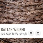 Handmade Wicker Cat Bed with Cushion