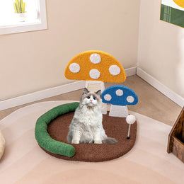 Mushroom Cat Bed with Claw Scratcher