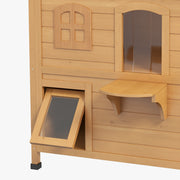2-Story Wooden Outdoor Cat House