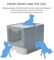 Front Entry Enclosed Extra-Large Cat Litter Box with Top Exit