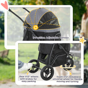 3-in-1 Pet Jogging Stroller with Detachable Carrier & Storage