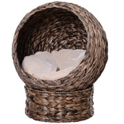 Handmade Wicker Cat Bed with Cushion