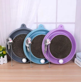 Multi-Functional Cat Scratching Board with Ball Track