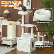 Cat Tree with Litter Box Enclosure