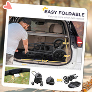 3-in-1 Pet Jogging Stroller with Detachable Carrier & Storage