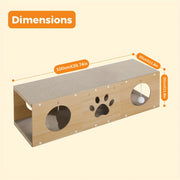 Multi-Hole Cat Tunnel with Scratching Board & Pom Poms
