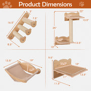 4-Piece Wall-Mounted Cat Furniture Set