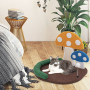 Mushroom Cat Bed with Claw Scratcher
