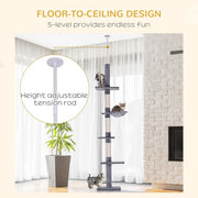 Adjustable Height Floor To Ceiling Vertical Cat Tree