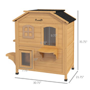 2-Story Wooden Outdoor Cat House