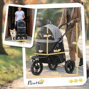3-in-1 Pet Jogging Stroller with Detachable Carrier & Storage