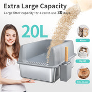 Premium Stainless Steel Cat Litter Box