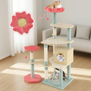 61-Inch Multi-Level Floral Cat Tower