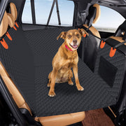 Dog Car Back Seat Cover with Mesh Window & Storage