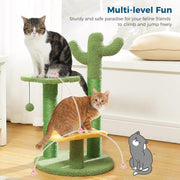 26-Inch Cactus Cat Tree with Flower Perch